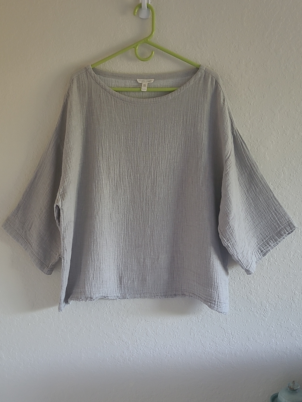 Eileen Fisher Light Green Gauze Boxy Tunic. Sz. XL. Lagenlook.